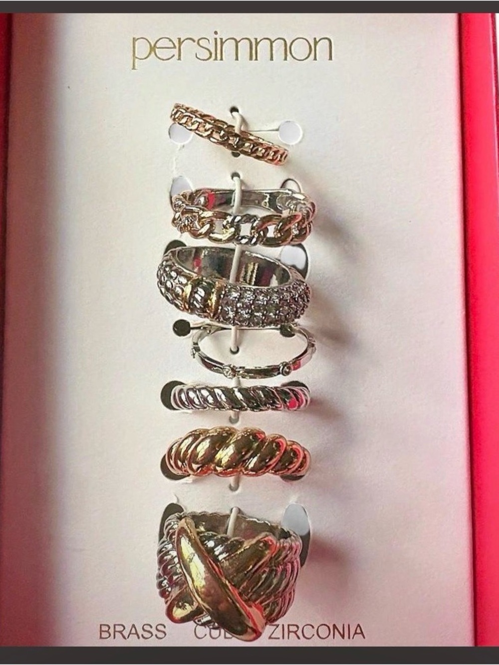 Persimmon Silver-Tone Mixed Stackable Ring Set - Silver - Picture 8 of 10